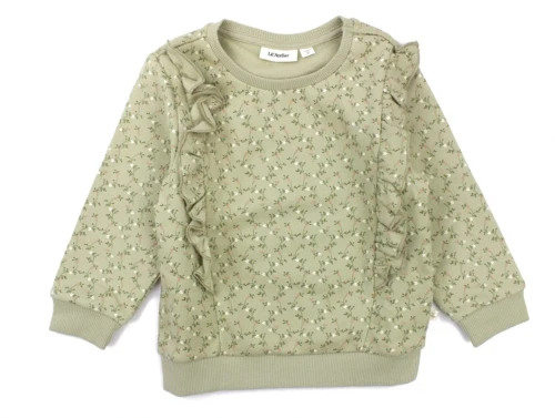 Lil Atelier moss gray sweatshirt blomster